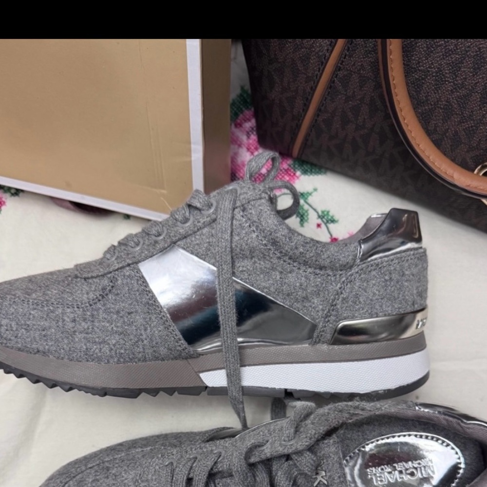 FINAL MARKDOWN Michael Kors Gray and Silver Sneakers
